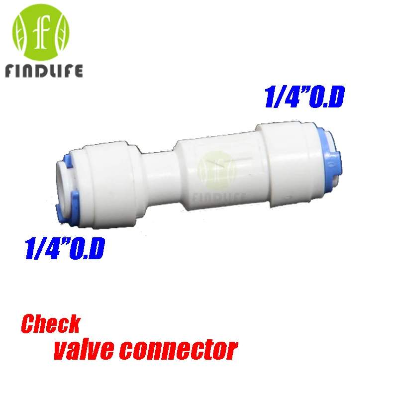 Water Filter Parts 2pcs 1/4" * 1/4" OD Tube check valve Equal straight