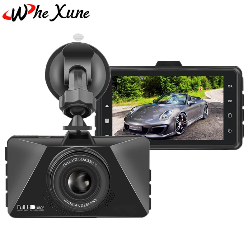 WHEXUNE новый полный HD1080P автомобиля видео Регистраторы 3 дюймов Автомобильный