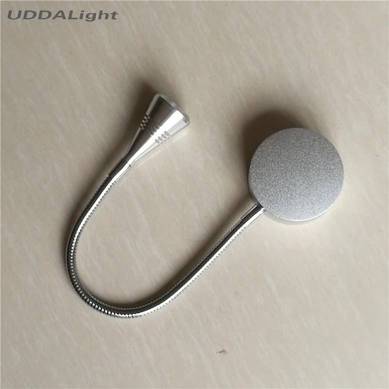 New Silver Flexible Hose LED Modern Wall Lamp 1-3W Flexible Arm Light Lamp Bedside Reading Light Study Painting Wall Lighting