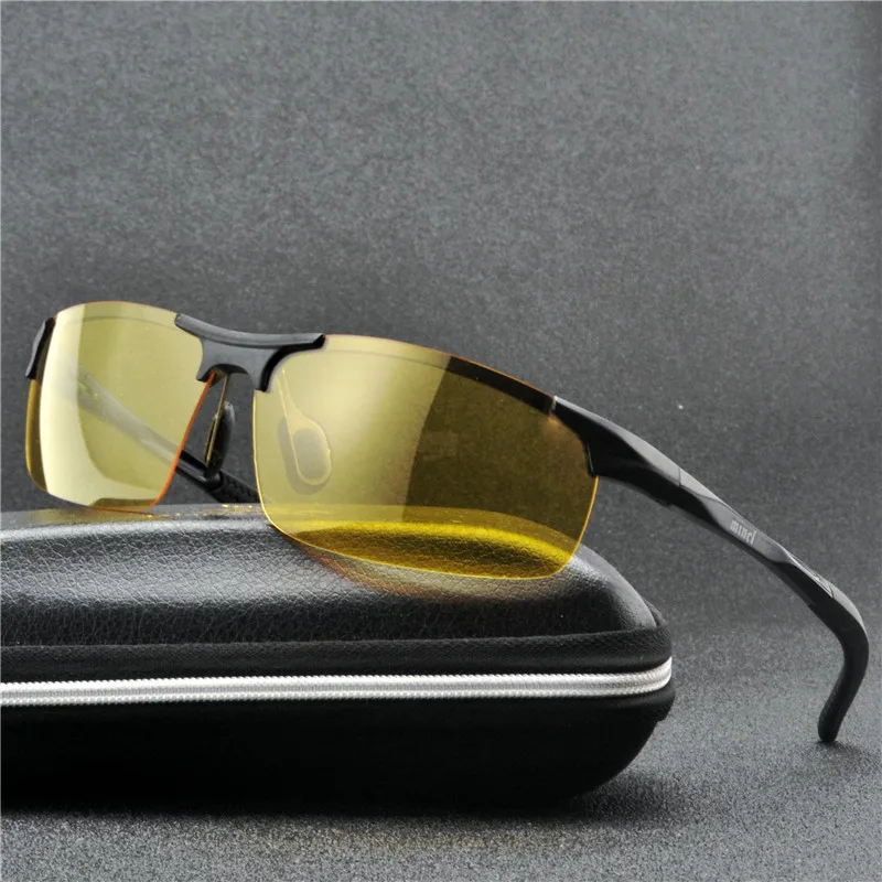 MINCL2019 мужские солнцезащитные очки из алюминиево-магниевого сплава, поляризованные очки для вождения, очки ночного видения, солнцезащитные очки для рыбалки, UV400, солнцезащитные очки без оправы, NX