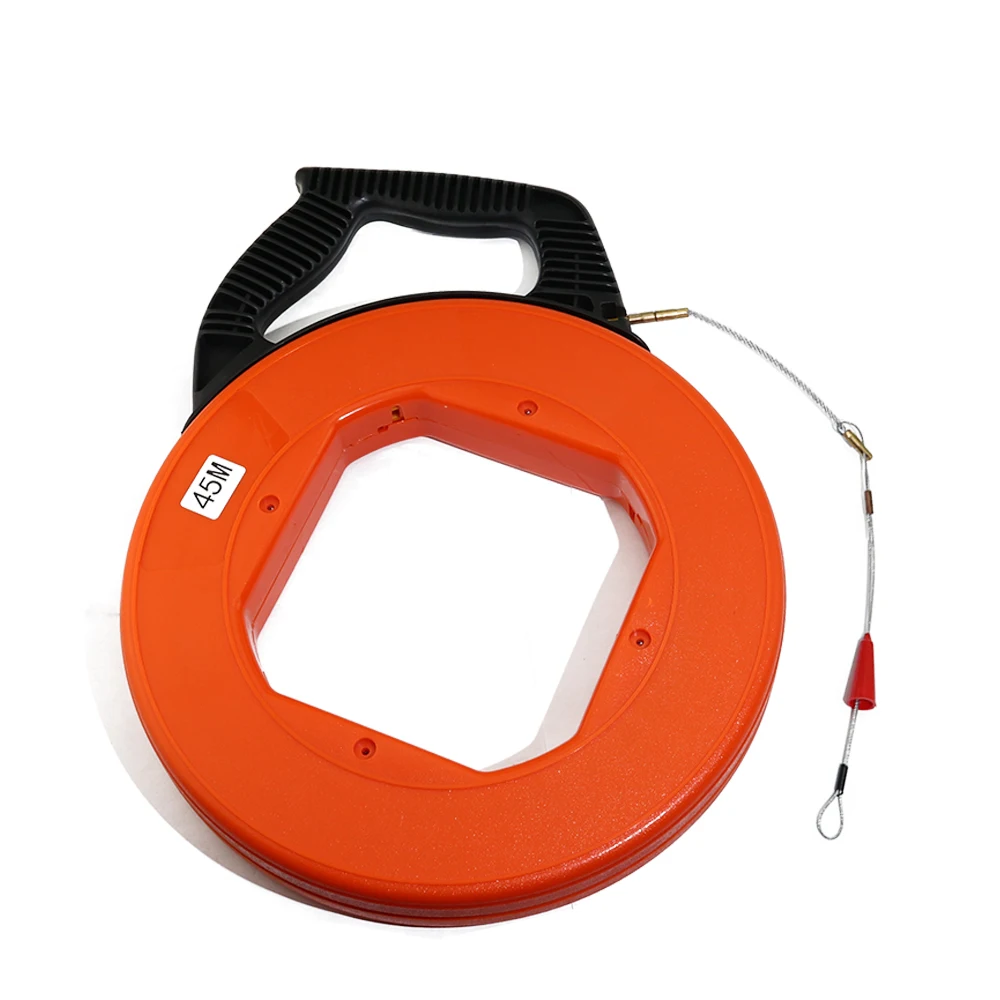 Fiberglass Fish Tape Reel Wire Pulling Tools Cable Puller Non-Conductive Rod