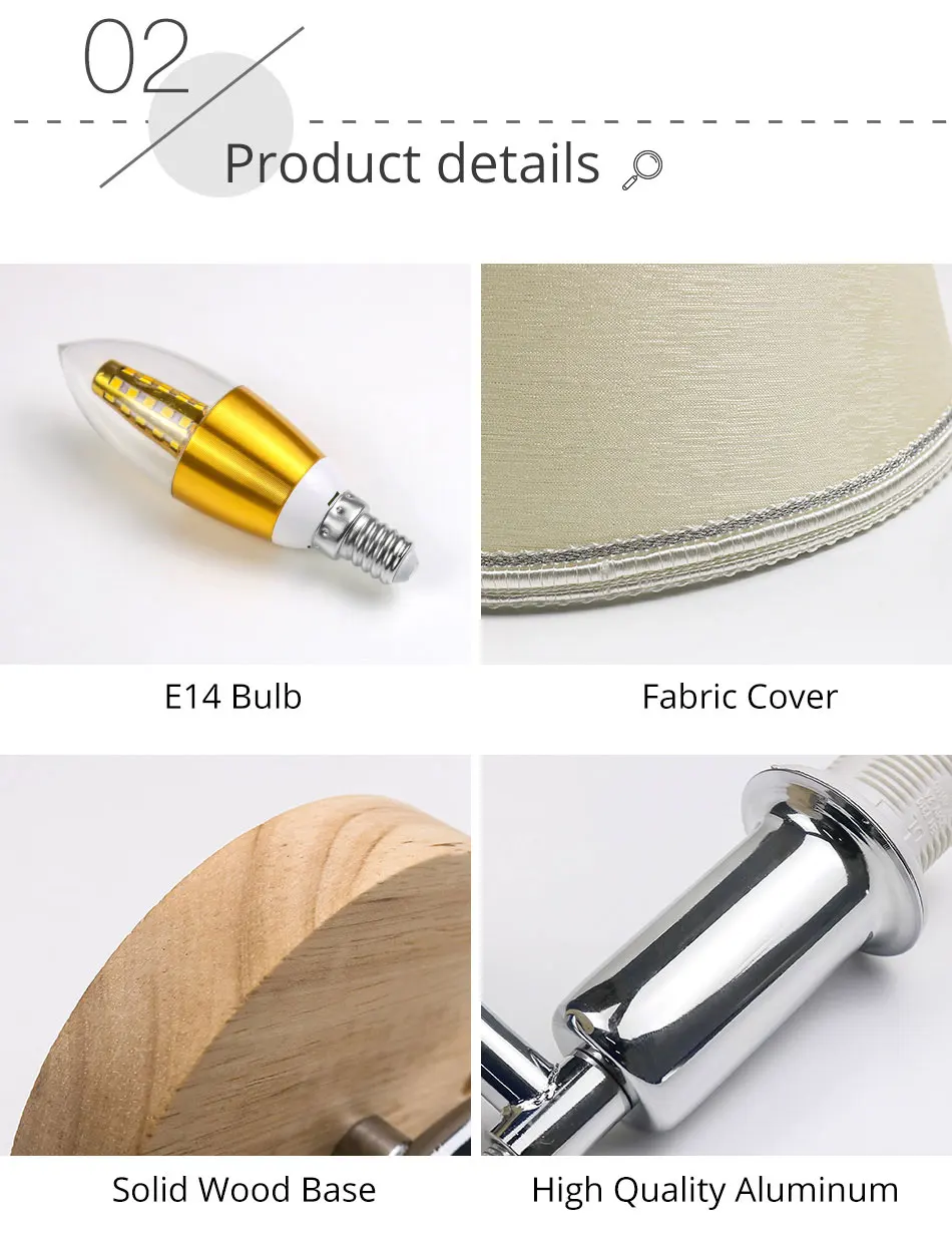 Modern Fabric LED Wall Light E14 Bulb Wall Lamp For Hotel Living Room Bedroom Night Lighting Home Interior Light Fixture  (11)