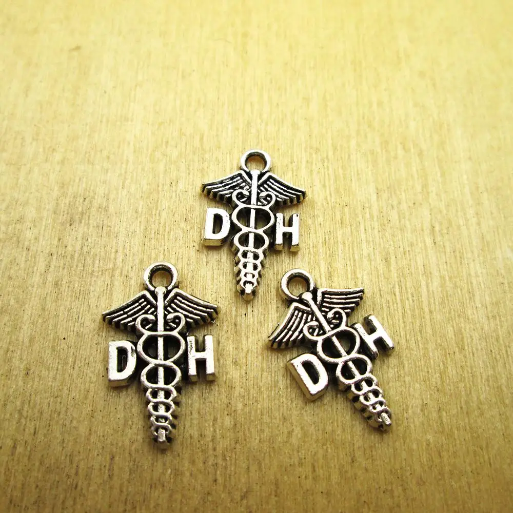 25 шт. -- 12*29 одна сторона мм DH Caduceus стоматологический гигиенист ювелирных изделий
