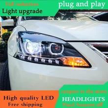 Стайлинга автомобилей Фара для Nissan Sylphy фары 2012- Sentra Almera светодиодный фар D2H H7 Hid Ангел глаз биксеноновые фары