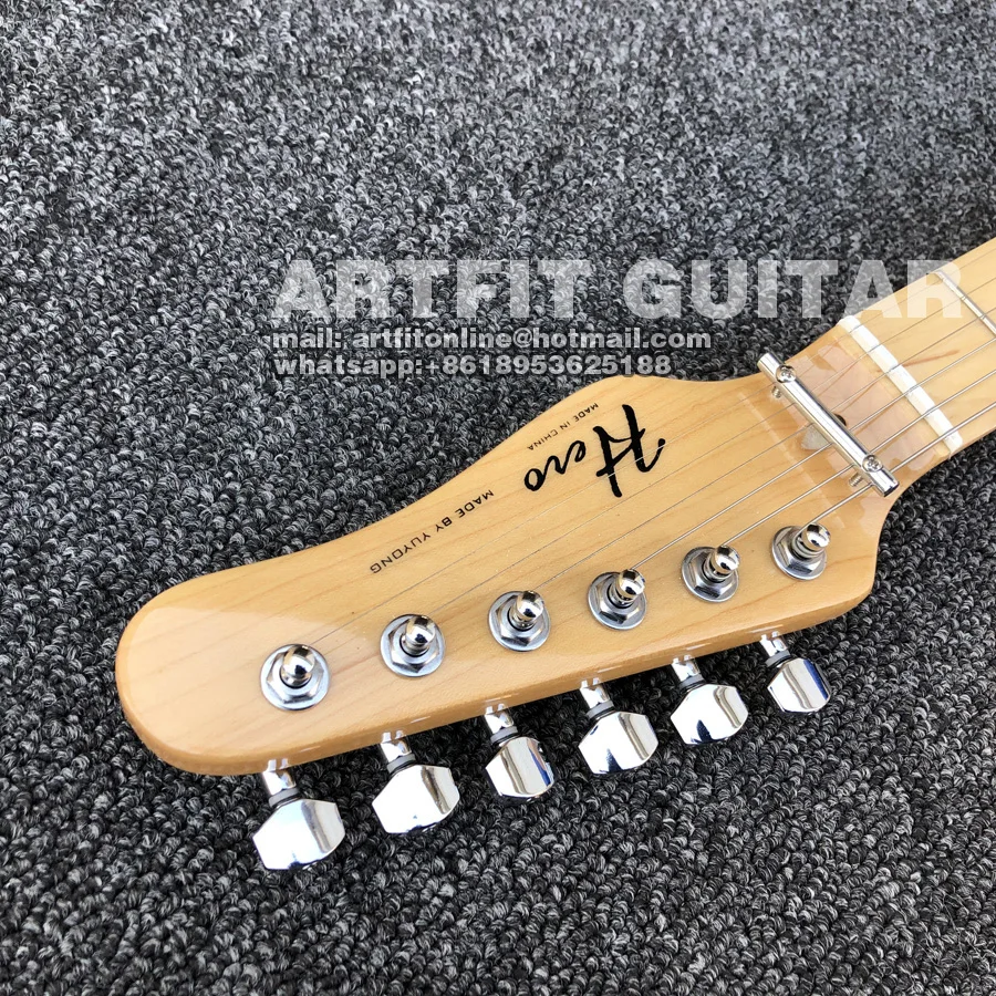 Lake Blue Quilted Maple Top Wilkinson Pickups Tremolo Bridge Coil Split M6 Locking Tuners 6 String Clean Sound Stratocaster Electric Guitar  (7)