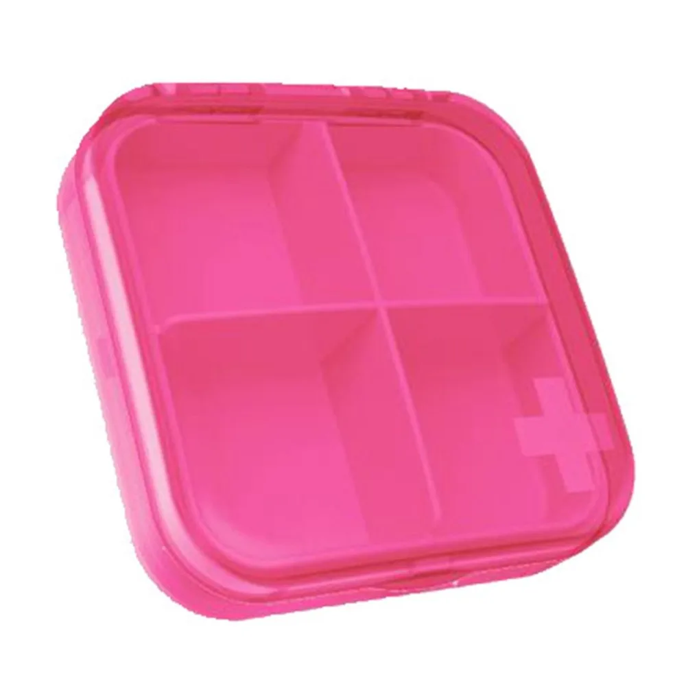 Креативная четырехпачка пластиковая маленькая коробка для таблеток портативный контейнер для таблеток таблетки пыль коробка для