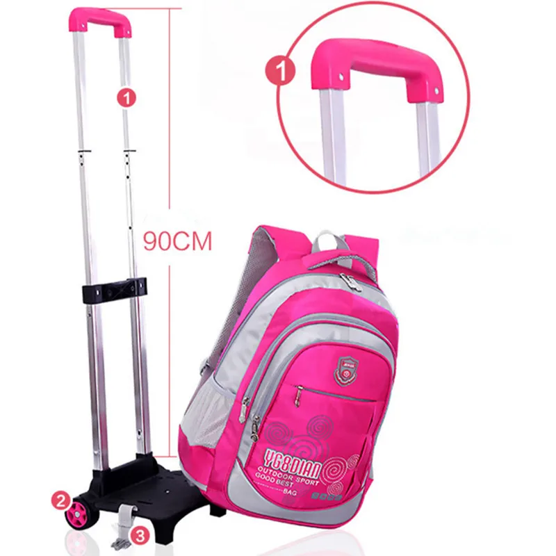 Removable Children Trolley School Bag Backpack With Wheels Kids Removable Children Trolley School Bag Backpack With Wheels Kids Rolling High Students Book Wheeled In Bags From Luggage
