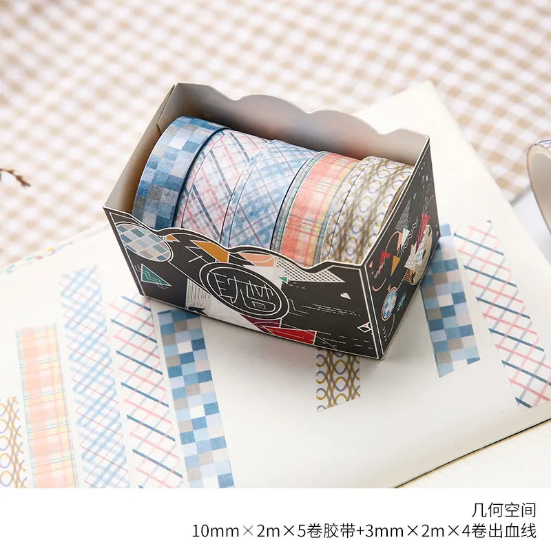 5 шт/лот Mohamm декоративные этикетки для скраббукинга сетка тонкий цвет японский Васи клейкие ленты набор Маскировочная лента девушка канцелярские принадлежности - Цвет: C