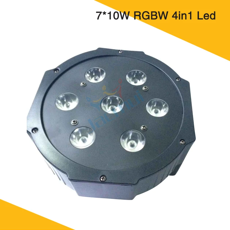 Плоский Led Par свет RGBW 7*10W 4 в 1 может пластиковый корпус Крытый мини диско мыть Dmx 512 |