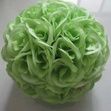 SPR 25 см искусственные цветы шар с зеленым листом, свадебные целование мяч, вечерние украшения цветок шар 15 шт./партия, 20 цветов, больше размеров