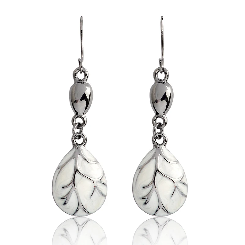 

Water drop Glaze Drop Earrings White green blue Imitation Stone Vintage Retro Charm Earrings Women Eardrop Fashion Jewelry