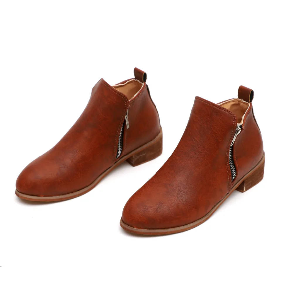 Botines mujer/2018 простые теплые модные женские ботинки ботильоны из нубука на молнии bota