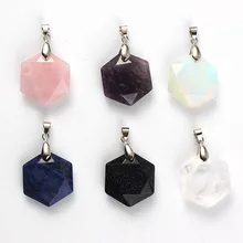 Крафт-бусины посеребренные аметисты Шестигранная секция розовый кварцевый кристалл звезда RongDe кулон лазурит ювелирные изделия