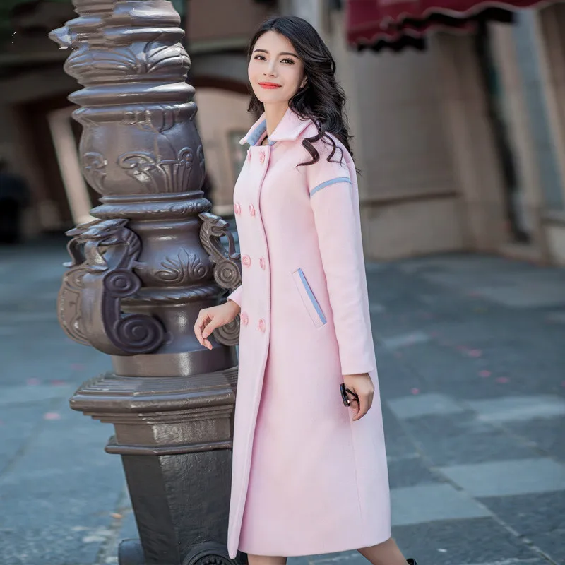 2016 Fashion font b Women s b font Winter Wool font b Coat b font Solid