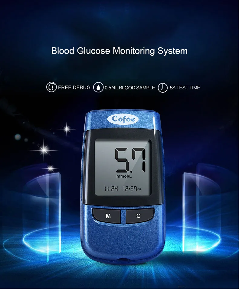 Cofoe Yiyue глюкометр медицинский диабет Тесты er, глюкометр для измерения уровня глюкозы в Бесплатный Код прибор для измерения уровня сахара в крови, 50/100 шт Тесты полоски& ланцеты