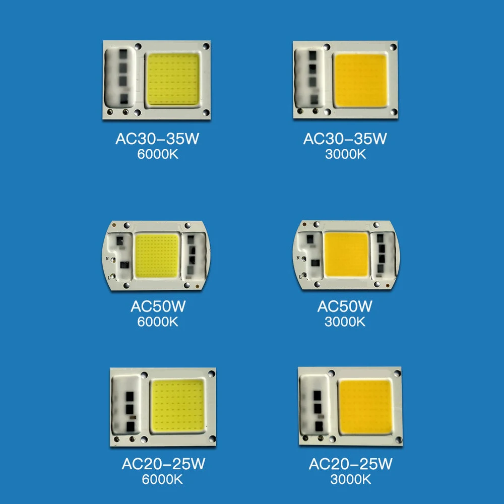 20W 30W 50W Светодиодный s AC50W бесприводной COB светильник источник светодиодный