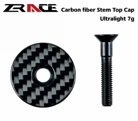 

ZRACE Ultra Light Carbon Fiber Bicycle Stem Top Cap with Screw Headset Cover,Titanium alloy screw 7g