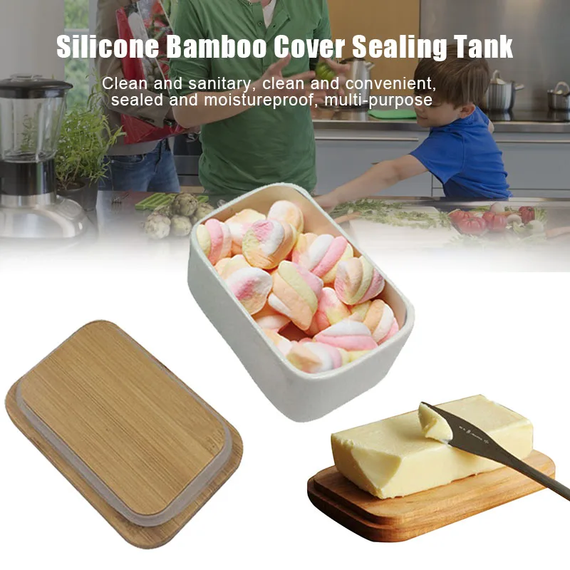 

Newly 1pc Square Porcelain Butter Dish Airtight Simple Butter Keeper with Lid Kitchen Storage Container TE889
