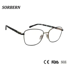 SORBERN женские Овальные Классическая оправа сплав Металлические очки роскошный стиль высокого качества женские очки для близорукости пружинный шарнир