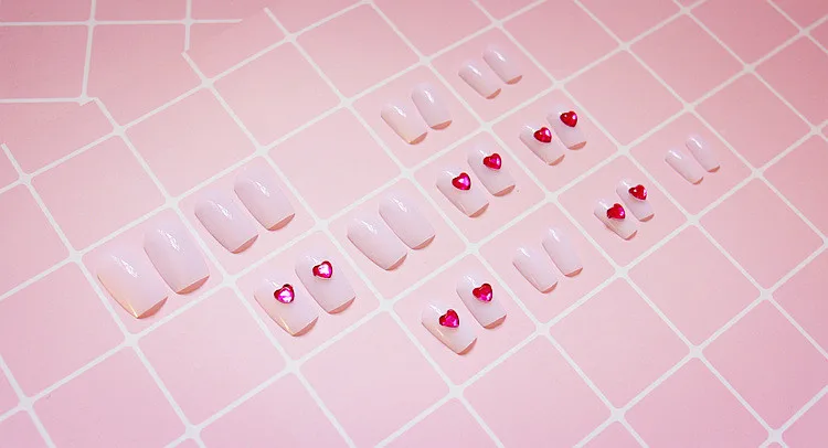 24 шт./компл. крем телесный розовый чистый цвет 3D накладные ногти Милая французский накладные ногти для ног с двусторонней клейкой средне-длинная полностью накладные ногти невесты