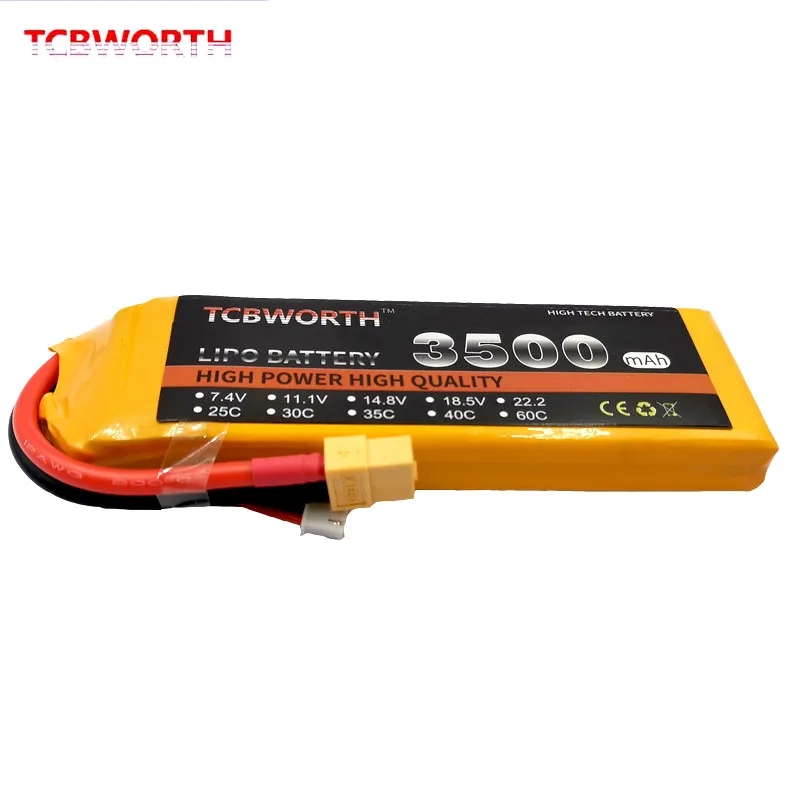 RC LiPo battery 2S 7.4V 3500mAh 35C 60C For RC Airplane Drone Quadrotor Helicopter High Power Battery LiPo 11.1V Free Shipping