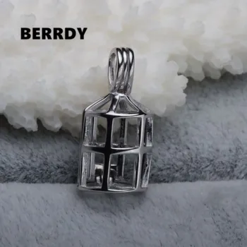 

925 Sterling Silver Pearl Pendant Settings CAGE Findings Pendant Mountings Women Accessories Female Lady Girls' Jewwelry