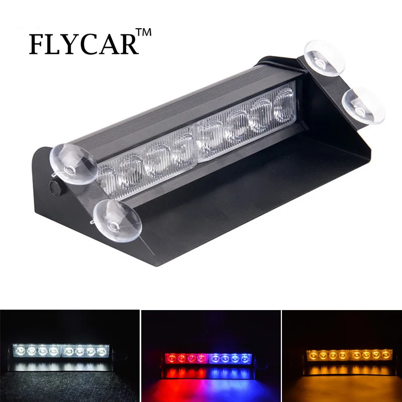 FLYCAR LED Strobe Light 8 9 Flash Models Car Truck Visor Dashboard Emergency Vehicle Warning Lamp Bar | Автомобили и мотоциклы