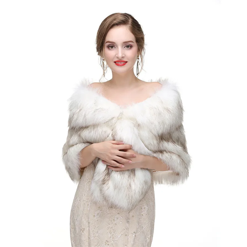 H& S Свадебная зимняя шаль, Болеро для невесты, теплое искусственное меховое свадебное вечернее платье, меховая накидка на плечи, Fell Hochzeit