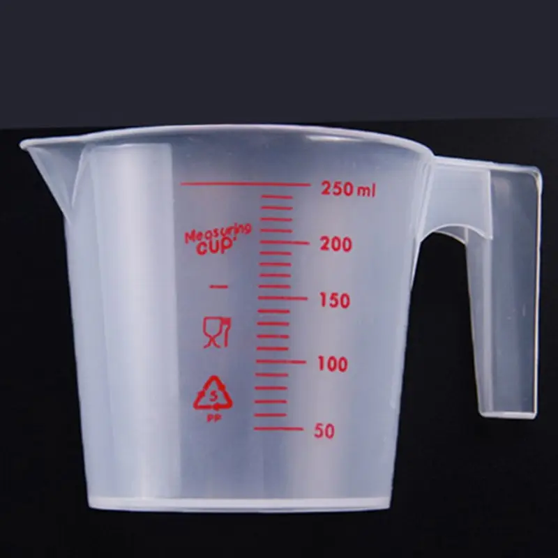 

250ML Clear Scale Measuring Plastic Handle Cup Plastic Measuring Cup Tools Measuring Tools For Baking Sugar Coffee Kitchen Tools