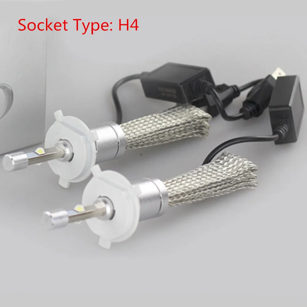Goedkoop 2 stks H4 LED Auto Koplampen 6000 K 40 W 12 V Auto Hoofd Mistlamp Plug amp; Play COB Kit Auto Vervangende Onderdelen