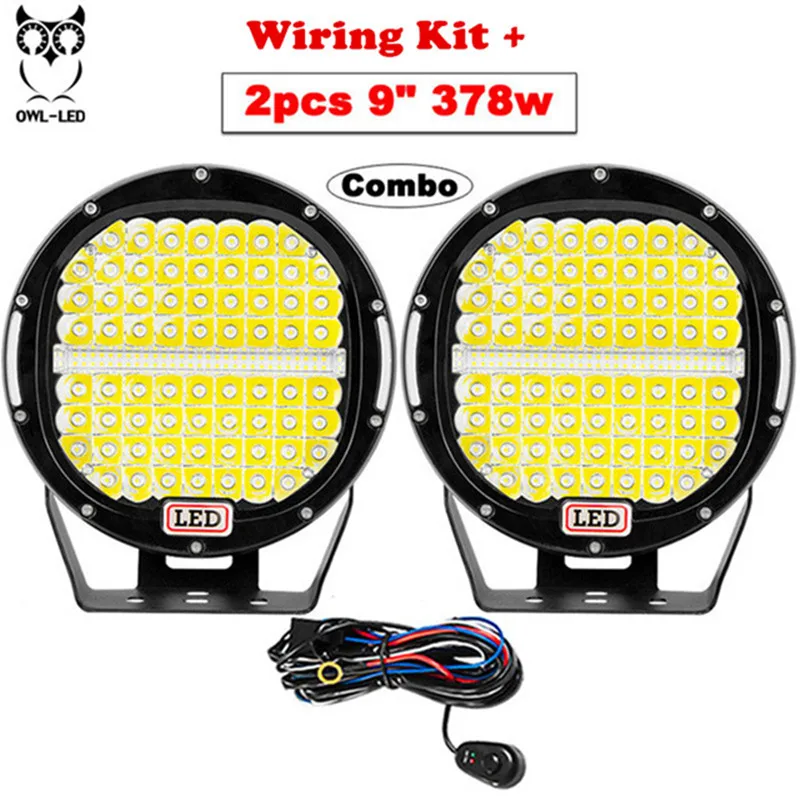 

12V 24V 9" Red Black LED Work Light for Car Tractor Boat OffRoad Off Road 4WD 4x4 Truck SUV ATV Driving LED Work car accesso