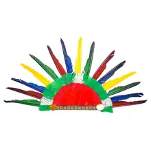 Color Feather Headdress Indian Headwear Chieftain Hat Thanksgiving Childrens Day Dance Dress Up Cosplay Decor Feather Hat