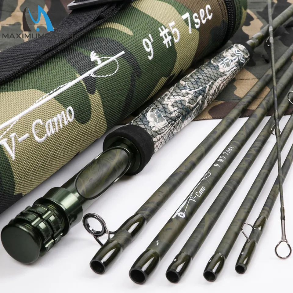 Maximumcatch New Design V Camo 9FT 5WT Traveler Fly Fishing Rod 7PCS