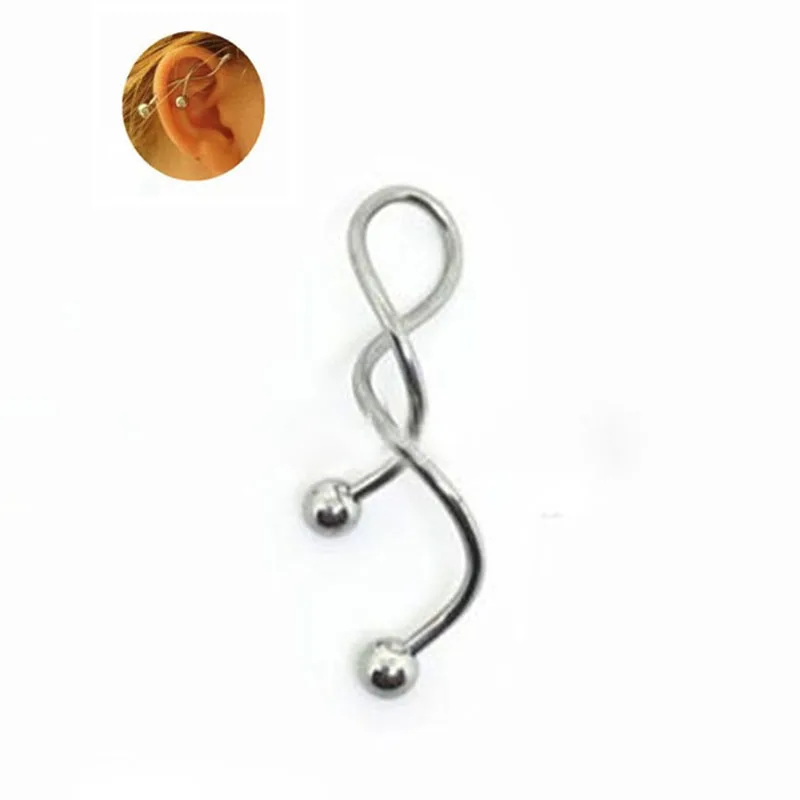 

New 2Pcs Personality Stainless Steel Zirconia Twist Shape Long Ear Bone Nail Earrings for Women Trendy Jewelry