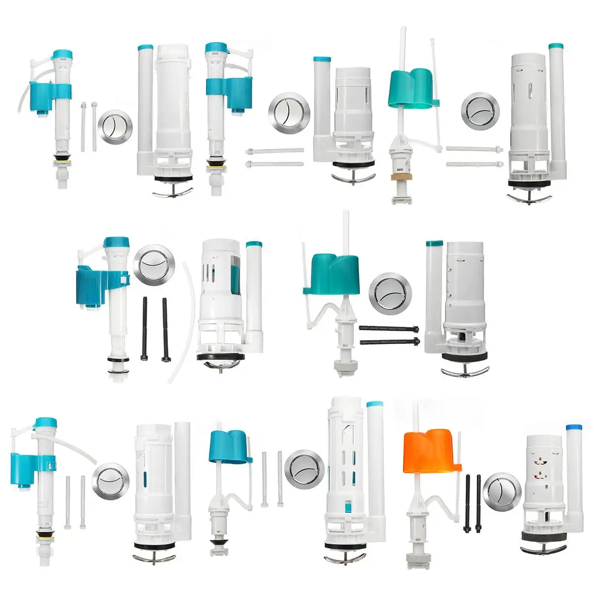 

Toilet Push Button Valve Dual Set Flush Syphon Cistern Syphon Bottom Entry For Cistern Toilet Repair Bathroom Toilet Tool 8Types