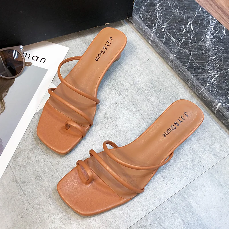 

Slip On High Heels Sandals Women Colorful High Heels Slippers Ladies Summer Women Shoes 2019 New Classics Strap Sandals Ladies