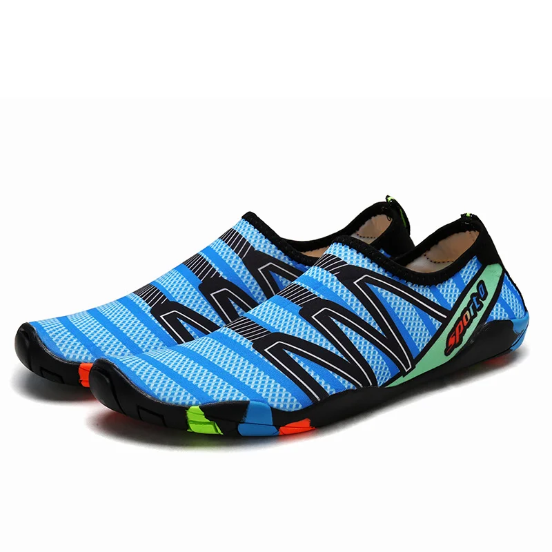 Размер 28-46, кроссовки унисекс, обувь для плавания, быстросохнущая акваобувь и детская водонепроницаемая обувь, zapatos de mujer, Пляжная мужская обувь - Цвет: Небесно-голубой