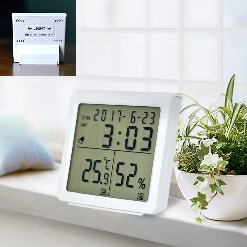multi use Digital Alarm Clock Gauge Home Office Hygrothermograph With