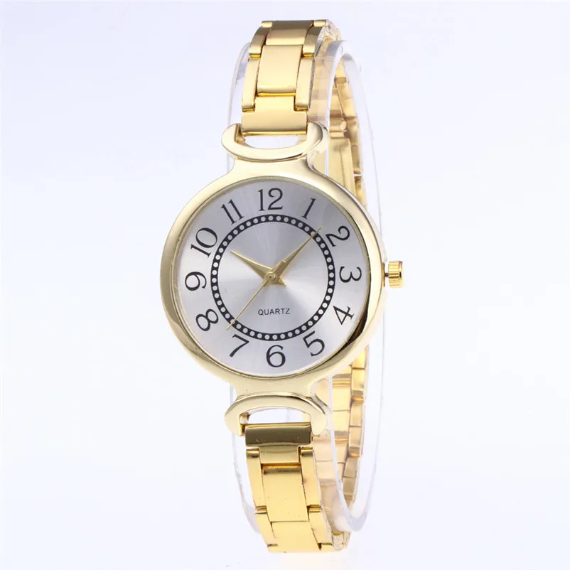 Casual Women Watches Bracelet Watch Ladies Stainless Steel Band Analog Quartz Round Wrist Watches clock relogio feminino J11#N (1)