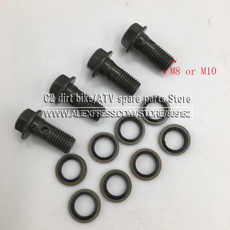 

Motorcycle parts oil cooler adapter oil cooler fittings screw brake M8 or M10 screws with gasket oil cooler line bolts screws