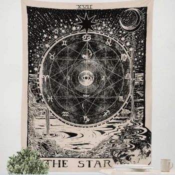 

Cross - border supply of European and American divination stars sun stars moon living room bedroom tapestry home decorations
