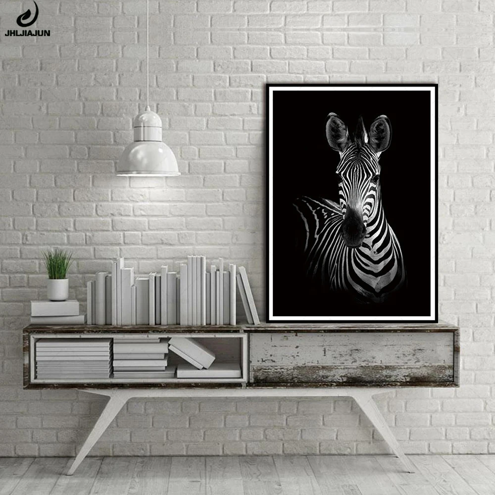 Modern Abstraction Closeup Zebra Black And White Animal Nordic Poster Wall Art Canvas Painting Room Home Decoration Picture