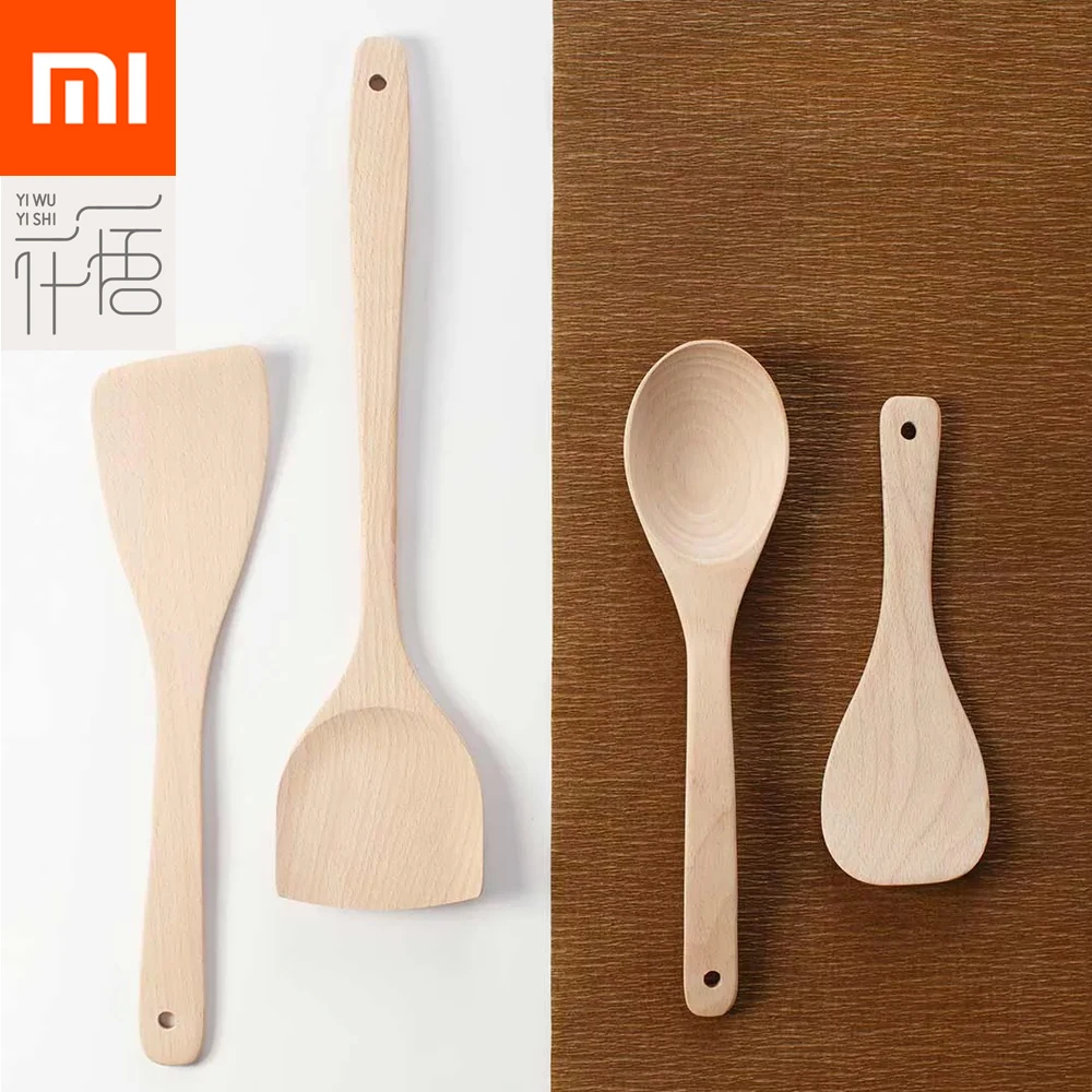 Xiaomi Mijia Youpin Yiwuyishi ложка лопатка для перемешивания кухонные инструменты материал бука 4 в 1 0