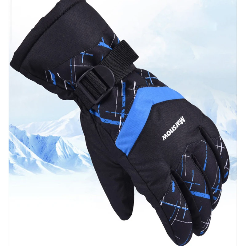 Invierno mantener caliente a prueba de viento de esquí Guantes de las mujeres de los hombres de nieve mitones impermeable esquí de nieve Guantes de esqui