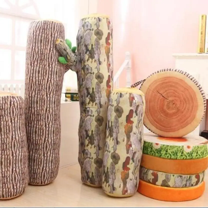 

Shipping, wood chopping pillow imitation tree stump neck pillow, plush toys, fruit cushion birthday girl, 40cm