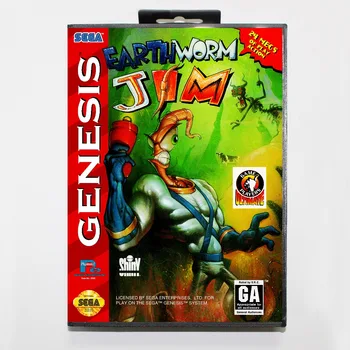 

Earthworm Jim 16 Bit MD Game Card Include Retail Box For Sega Genesis & Mega Drive