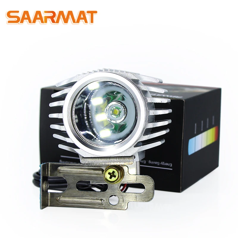 SAARMAT Led auto motorcycle headlight Spotlight fog light 6W 1000Lm with XML-T6 chip car styling Moto bike white@DC12 24V