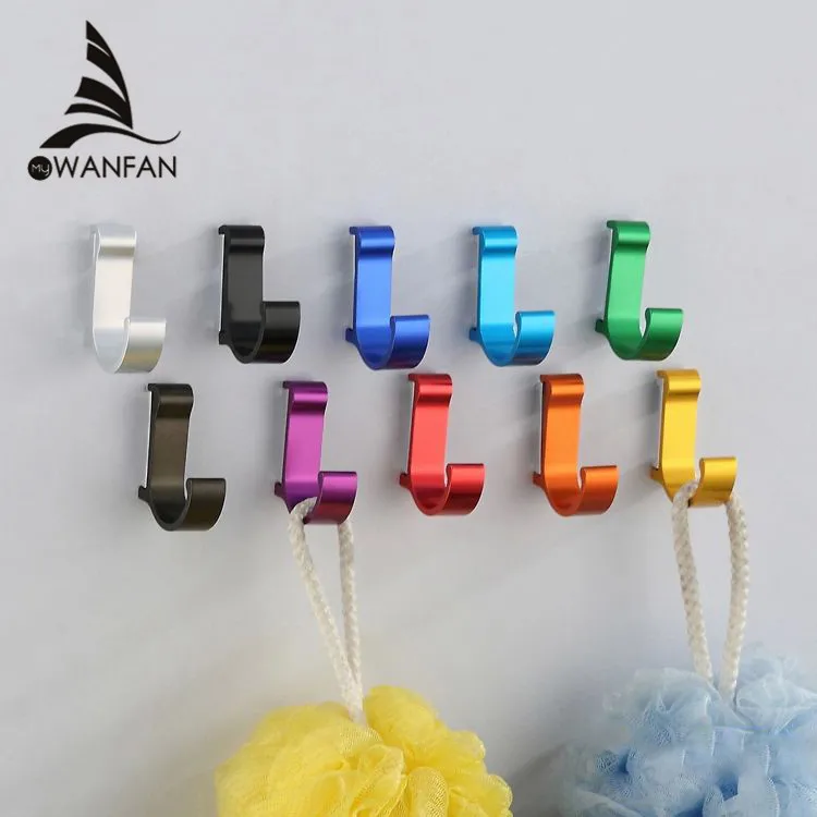 Modern Hooks New Candy Color Decorative Wall Hooks&Racks,Clothes Hanger Metal Towel&Coat&Robe Hook.Bathroom Accessories HJ-0727