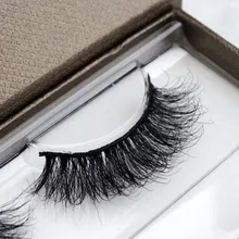 New 1 pair mink eyelash wholesale Lilly 100% real mink fur Handmade crossing lashes individual strip thick lash