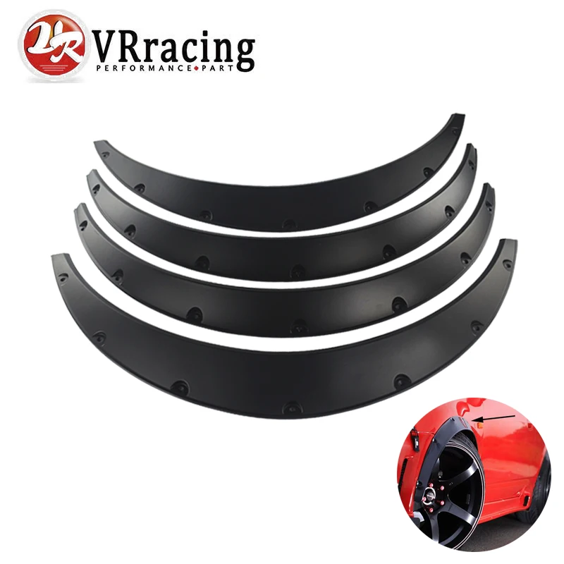 

VR RACING - 4 Pcs Car Fender Flares Arch Wheel Eyebrow Protector/mudguards Sticker Universal VR-CFF01